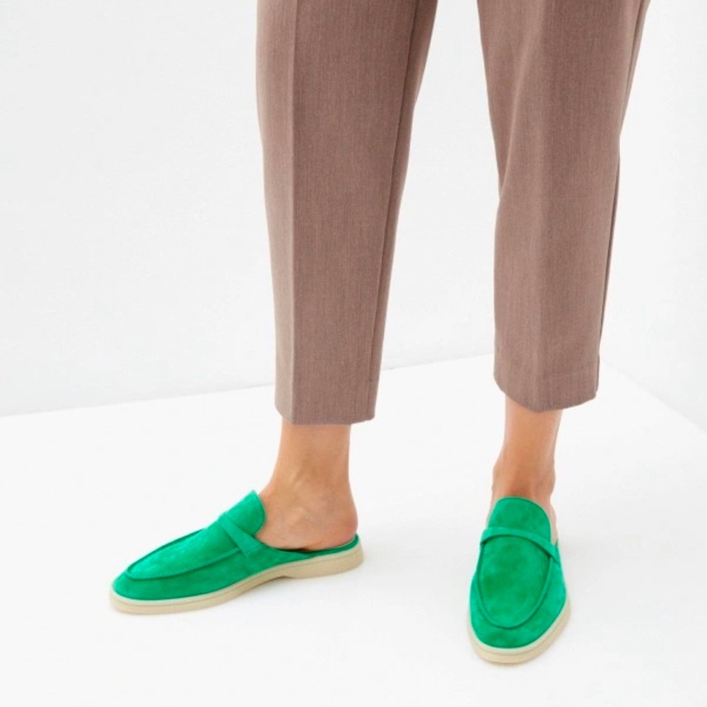 Vibrant Green Slip-On Loafers